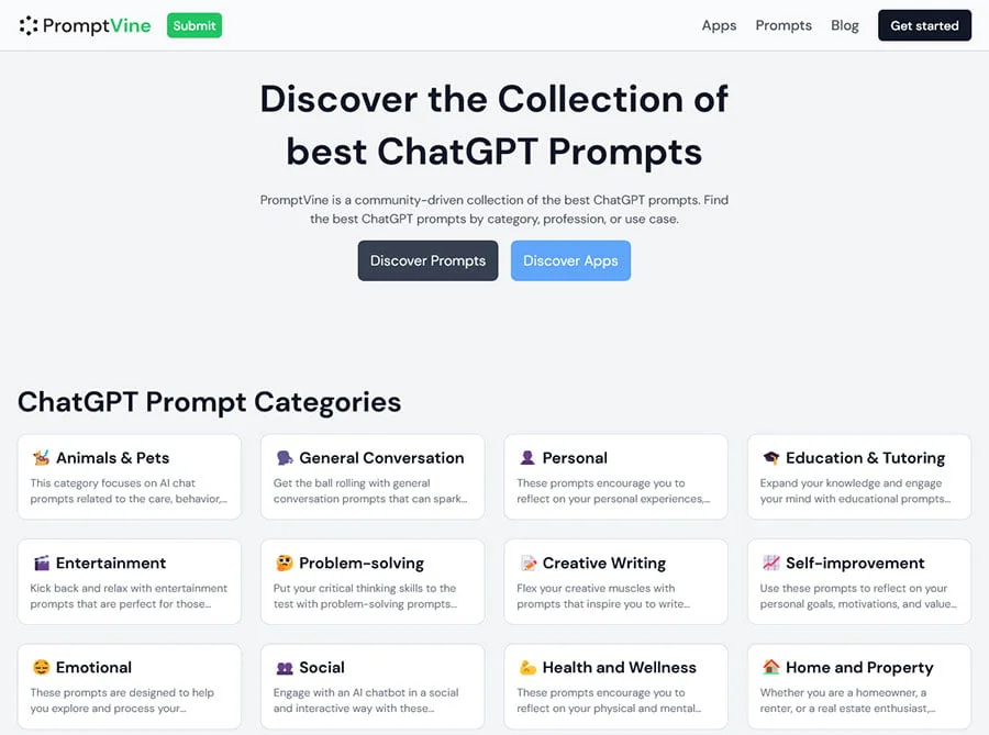 PromptVine là một thư viện danh mục trực tuyến tổng hợp các câu lệnh ChatGPT
