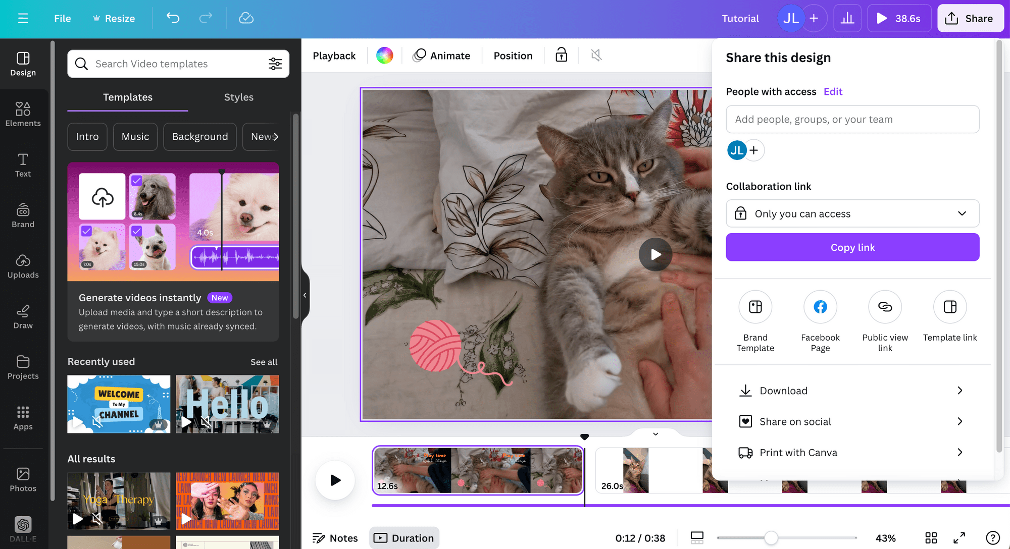 Tạo video ngắn bằng công cụ Magic Media trực tiếp trên nền tảng Canva