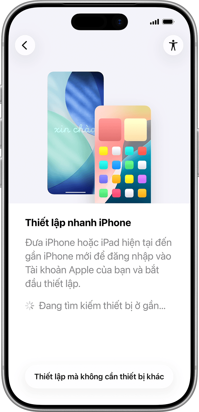 Minh hoạ thao tác chuyển Android sang iPhone Duo