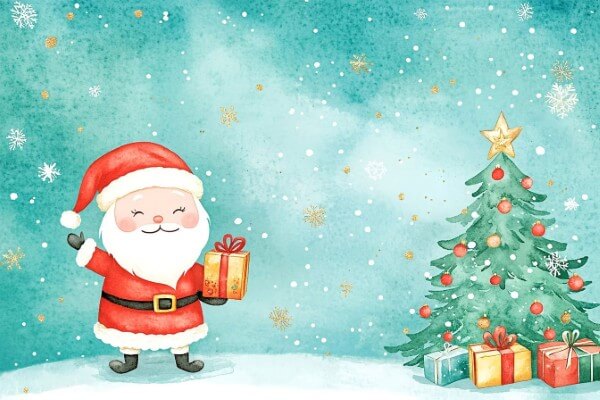 Hình nền cây thông Noel trang trí tối giản