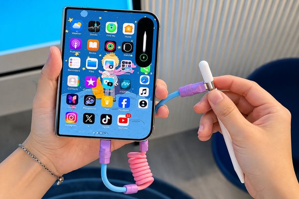 Apple Pencil (USB-C) hỗ trợ sạc qua cáp USB-C và theo dõi dung lượng pin trên thiết bị.