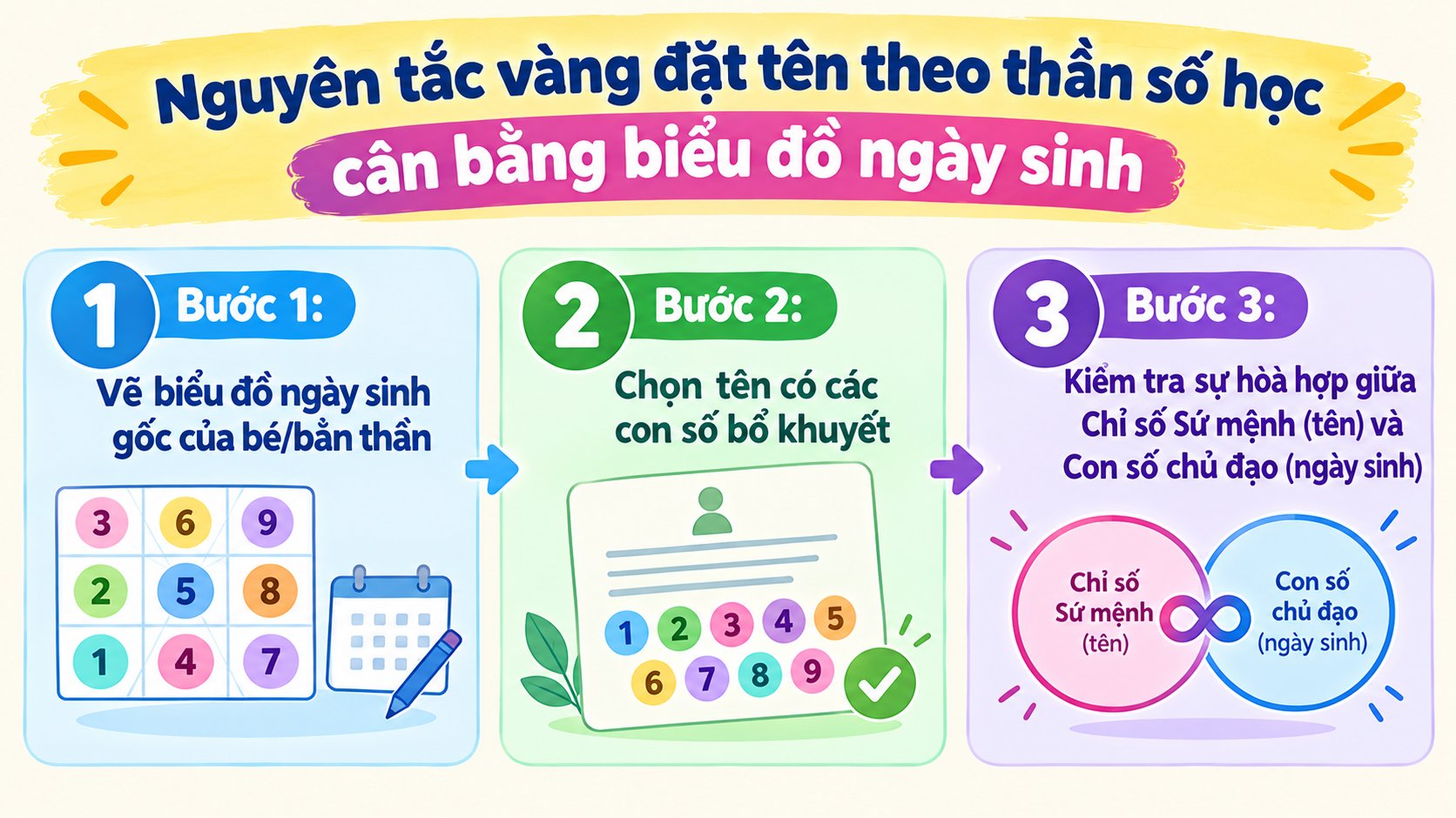 Bạn nên ghi nhớ 3 nguyên tắc quan trọng khi đặt tên con theo thần số học