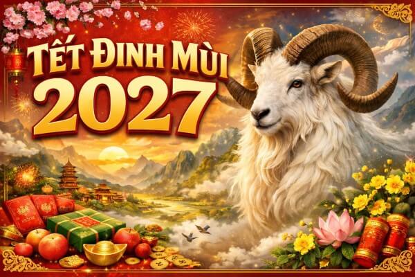Tết âm lịch năm 2027 là năm Đinh Mùi