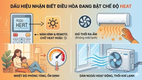 Những dấu hiệu nhận biết điều hoà có chế độ 2 chiều hay không