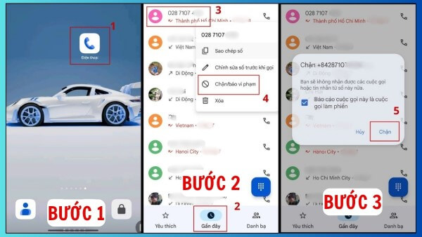 Chọn Chặn số và nhấn xác nhận để hoàn tất