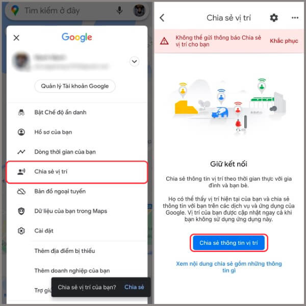 Mở Google Ma và nhập tên địa điểm 