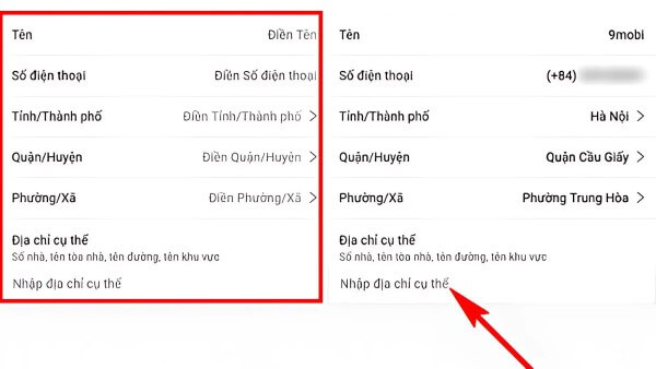 Tiến hành kiểm tra thông tin liên hệ và địa chỉ giao nhận