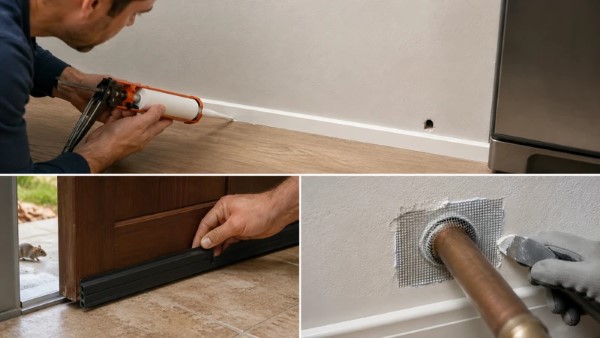 Hãy kiểm tra và bịt cách vị trí chuột có thể chui vào