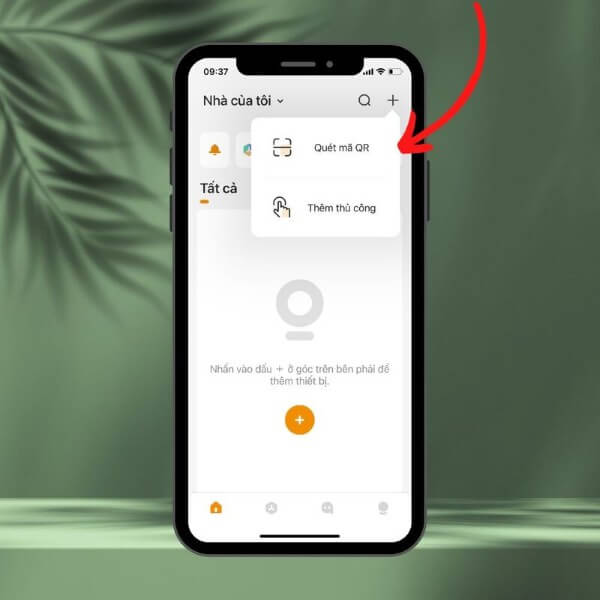 Tiến hành quét mã QR trên thân máy