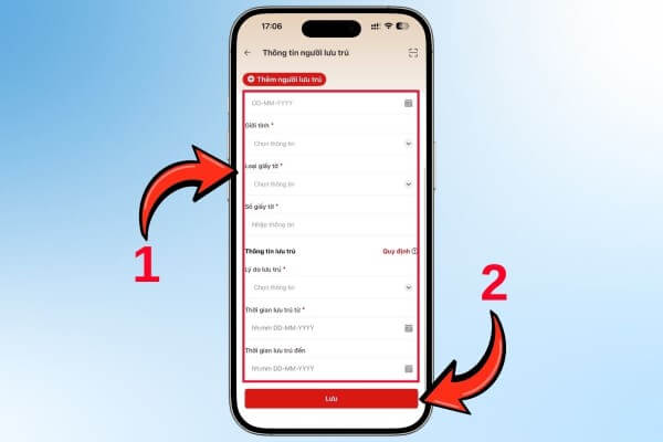 Nhập và kiểm tra thông tin rồi chọn “Lưu”