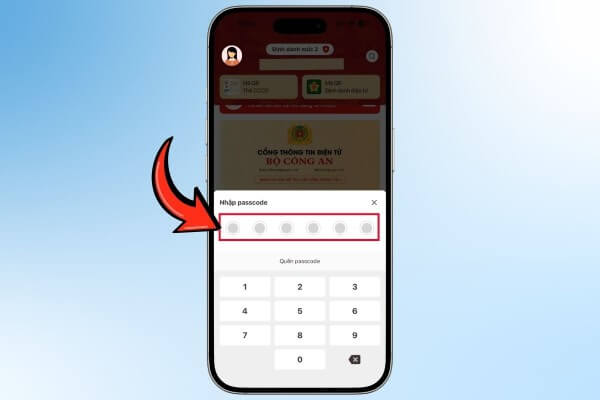 Nhập mã Passcode