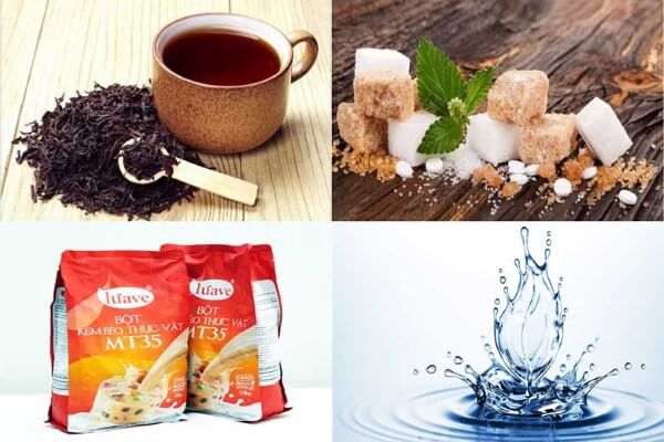 Các nguyên liệu cần thiết cho phần trà sữa