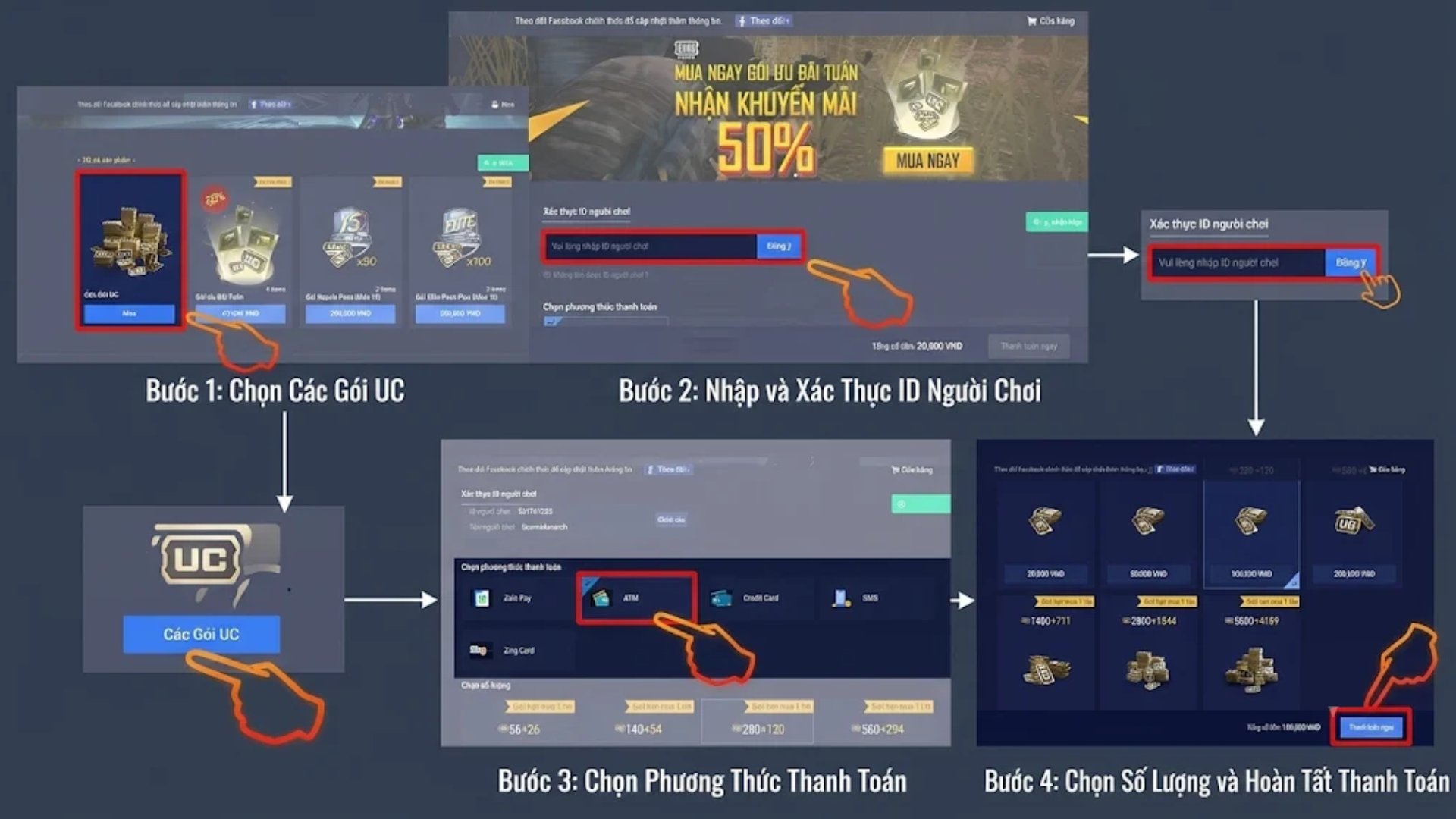 Cách nạp PUBG Mobile trên VNG
