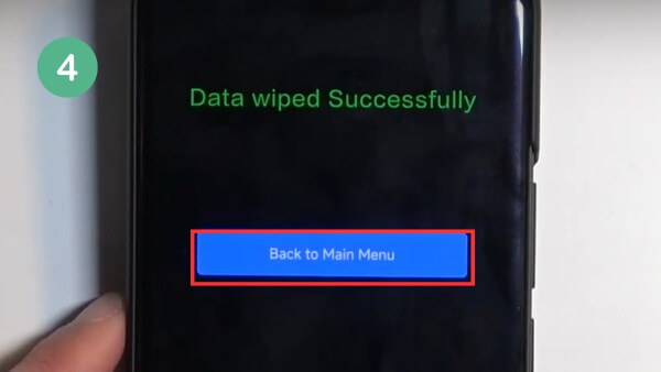 Chọn Back to main menu