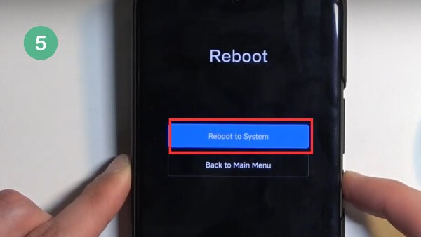 Nhấn Reboot to System