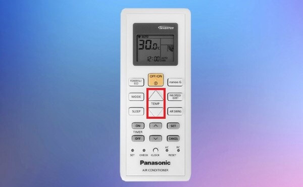 Nhấn TEMP +/- để điều chỉnh mức nhiệt mong muốn