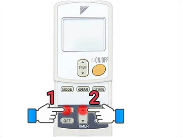 Chọn ON TIMER để hẹn giờ khởi động hoặc OFF TIMER để tắt điều hòa