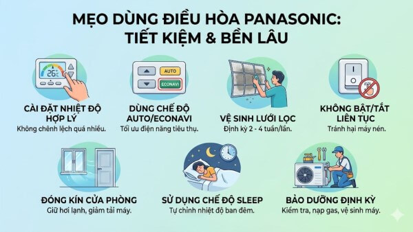 Kinh nghiệm sử dụng điều hòa Panasonic 2 chiều tiết kiệm điện