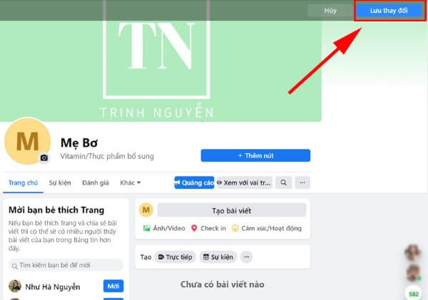 Nhấn Chỉnh sửa → chọn Tải ảnh lên