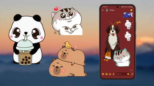 Chạm vào nhãn dán để gửi