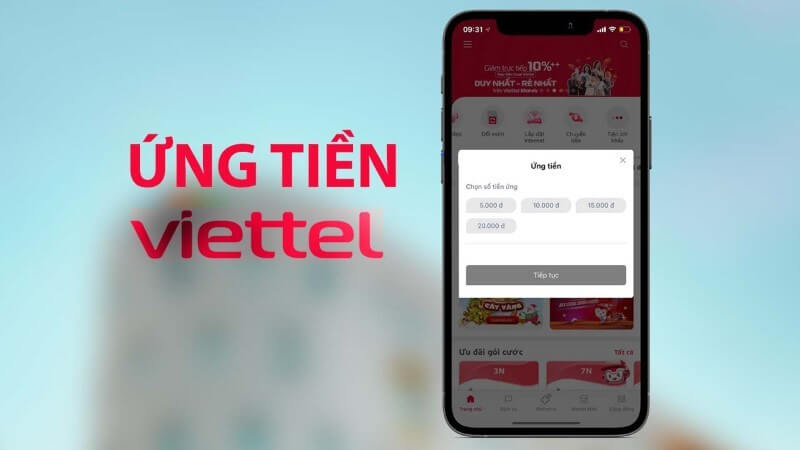 Tiện ích ứng tiền Viettel hỗ trợ thuê bao trả trước nhận trước khoản tiền nhất định