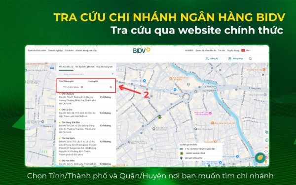 Chọn loại địa điểm cần tìm như chi nhánh/PGD hoặc ATM