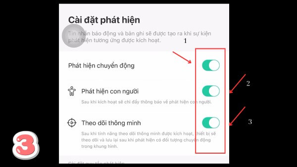Kích hoạt mục Phát hiện con người