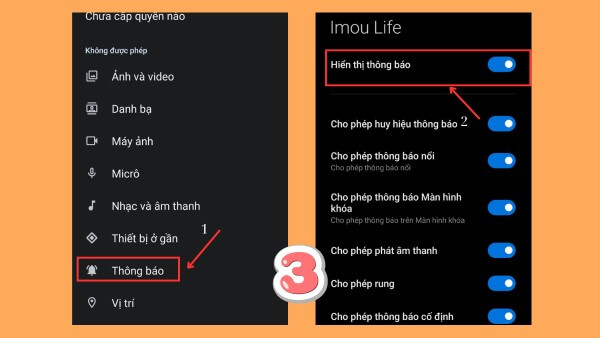 Nhấn Thông báo