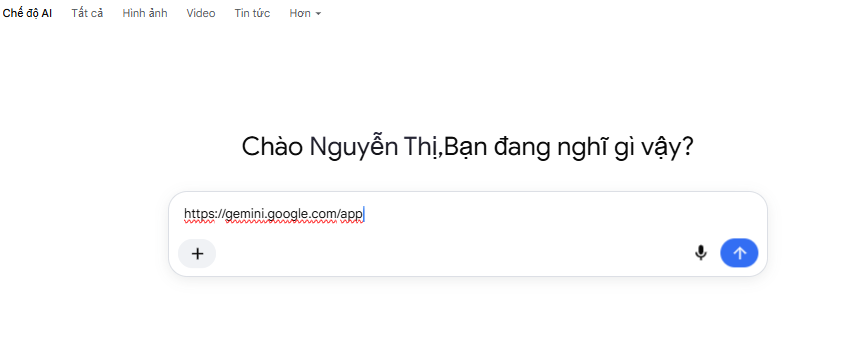 Bạn cũng có thể sao chép và dán đường link URL của trang web vào AI Mode