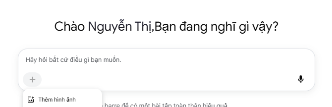 Tìm kiếm bằng hình ảnh tại biểu tượng menu mở rộng trong thanh Hỏi bất cứ điều gì.