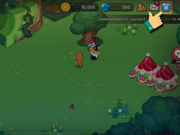 Mở Cookie Run: Kingdom và nhấn biểu tượng menu