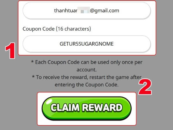 Chọn Claim reward