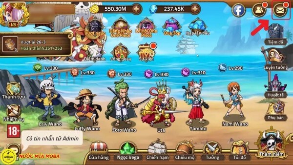 Mở Thư trong game để kiểm tra phần thưởng