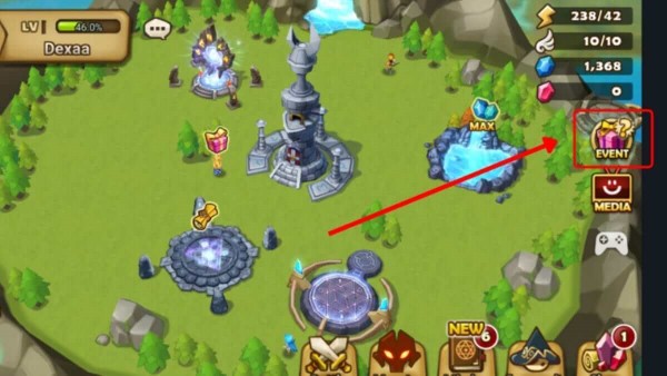 Nhấn vào mục “Event”