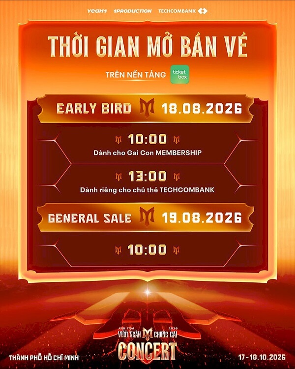 Lịch trình Concert Anh Trai Vượt Ngàn Chông Gai 2026