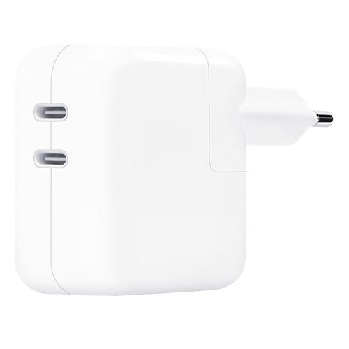 Củ sạc Apple 35W hai cổng USB-C giúp sạc MacBook Air và thiết bị khác linh hoạt hơn khi di chuyển