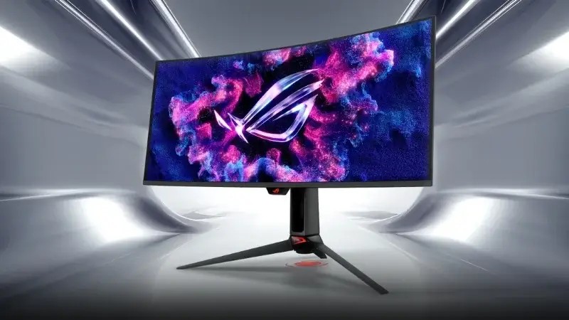 Thiết kế màn hình Asus ROG Swift OLED mang đậm dấu ấn ROG