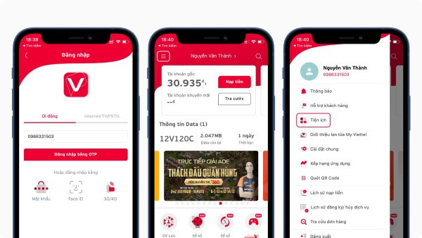 Mở My Viettel và đăng nhập vào tài khoản