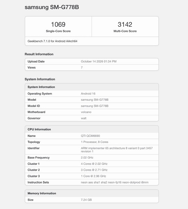 Thiết bị xuất hiện trên Geekbench với kết quả đánh giá hiệu năng ban đầu