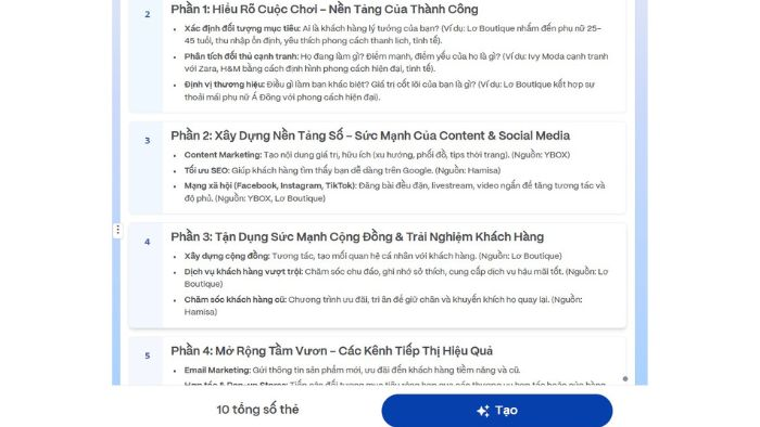 Duyệt bố cục sơ bộ được Gamma AI đề xuất