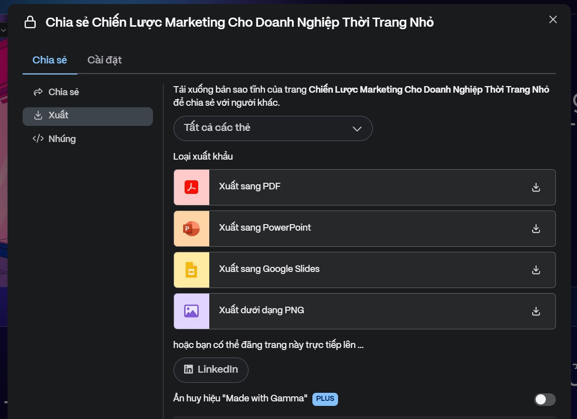 Sau khi đã chỉnh sửa bài thuyết trình hãy xuất file ra định dạng cần dùng