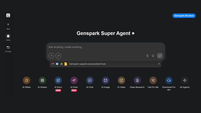 Genspark sở hữu hệ sinh thái công cụ hỗ trợ công việc