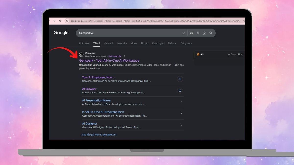 Tìm Genspark AI trên Google