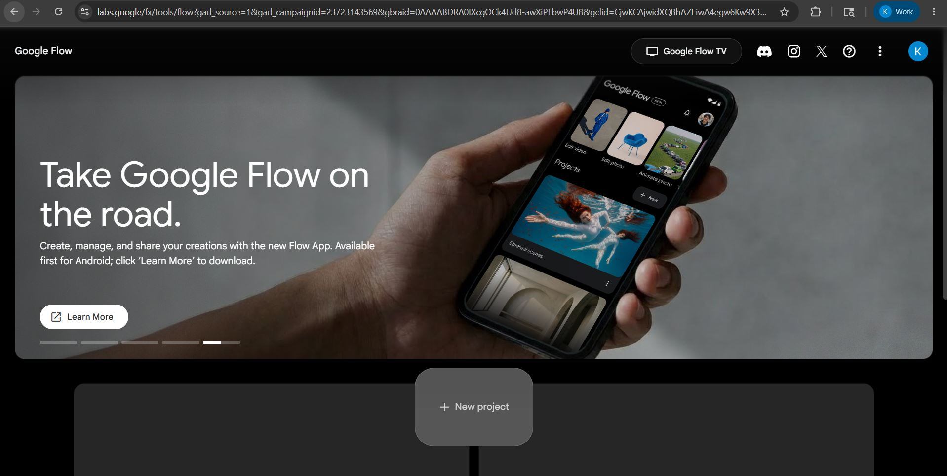 C&aacute;ch tạo Project mới tr&ecirc;n Google Flow 