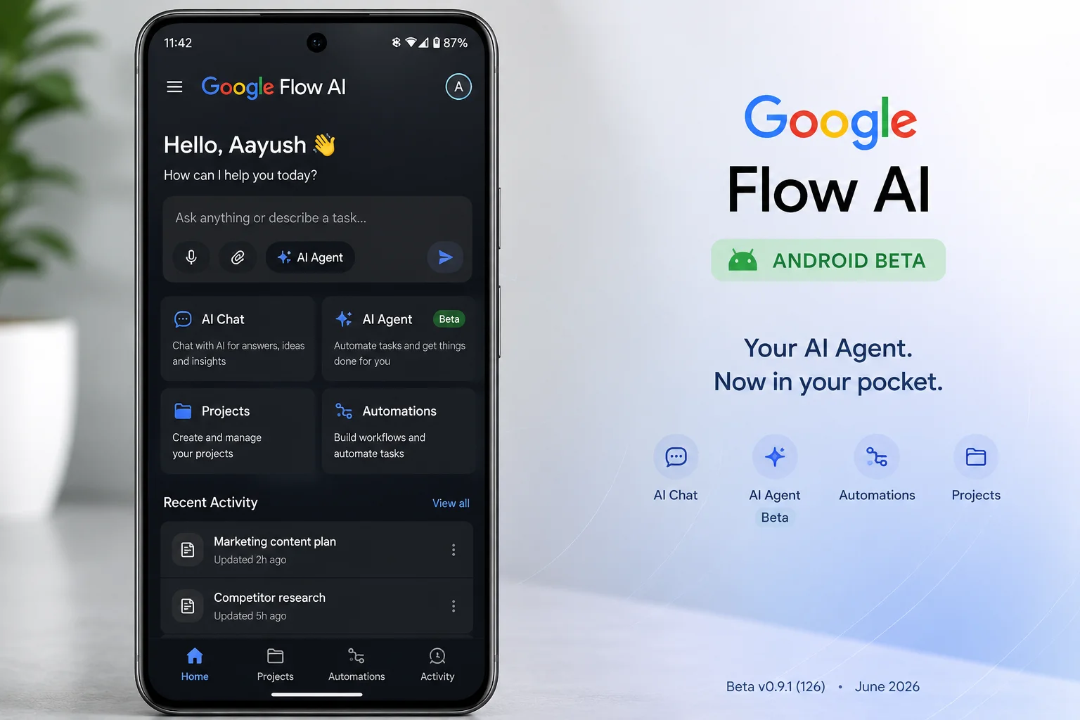Google Flow hiện hỗ trợ ứng dụng mobile, cho ph&eacute;p người d&ugrave;ng quản l&yacute; Project tr&ecirc;n điện thoại