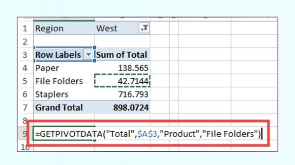 Cấu trúc cú pháp hàm GETPIVOTDATA