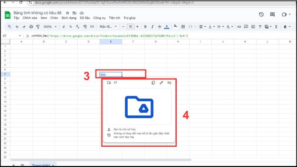 Nhấn vào ô Excel để mở tệp được chỉ định