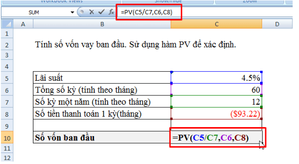 Những lỗi thường gặp khi dùng hàm PV trong Excel