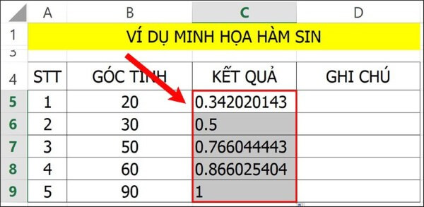 Nhấn Enter để nhận kết quả