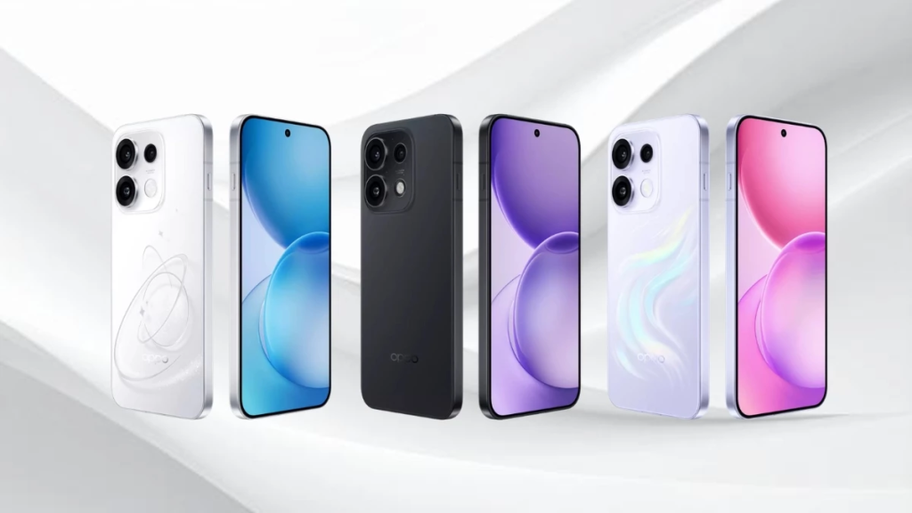 Ba màu Trắng, Tím nhạt, Tím đen của OPPO Reno 16F